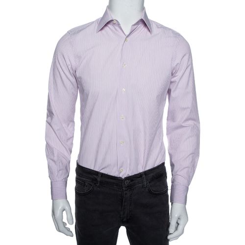 Lilac Striped Cotton Tailored Fit Shirt M - Valentino - Modalova