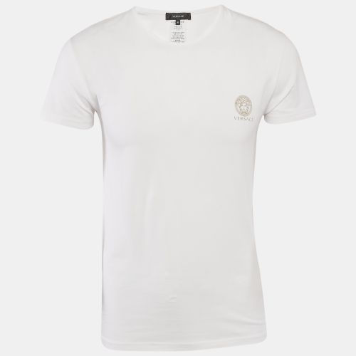 Logo Print Round Neck T-Shirt M - Versace - Modalova