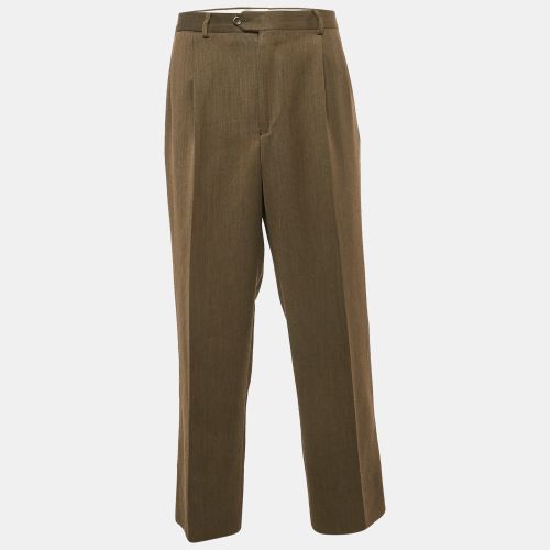 Vintage Khaki Wool Blend Trousers XL - Yves Saint Laurent - Modalova