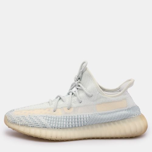 White Knit Fabric Boost 350 V2 "Cloud White" Low Top Sneakers Size 44 2/3 - Yeezy x Adidas - Modalova