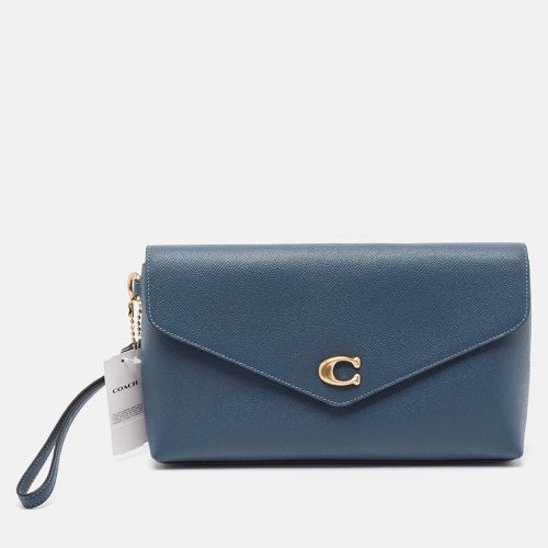 Denim Leather Wyn Wristlet Pouch - Coach - Modalova