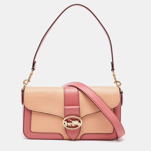 Peach/Coral Leather Colorblock Georgie Shoulder Bag - Coach - Modalova