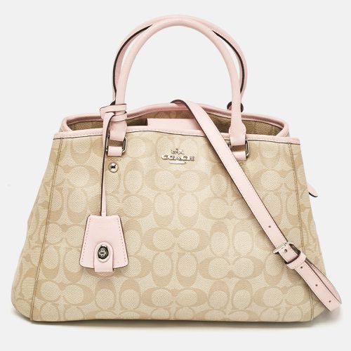 Pink/ Signature Coated Canvas Margot Carryall Satchel - Coach - Modalova