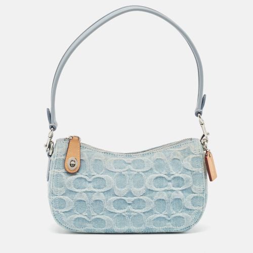 Light Signature Denim and Leather Swinger 20 Clutch Bag - Coach - Modalova