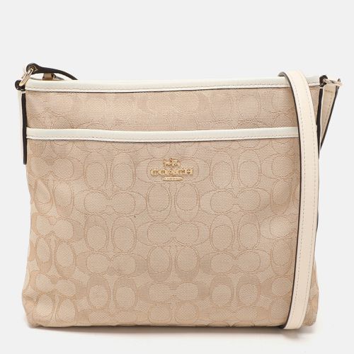 White Signature Canvas and Leather Swingpack File Crossbody Bag - Coach - Modalova