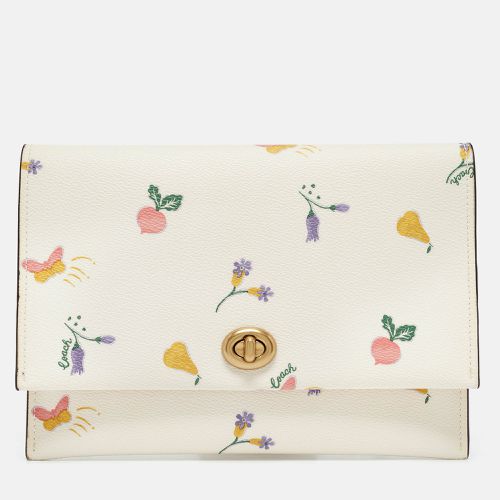 Garden Print Leather Large Turnlock Pouch - Coach - Modalova