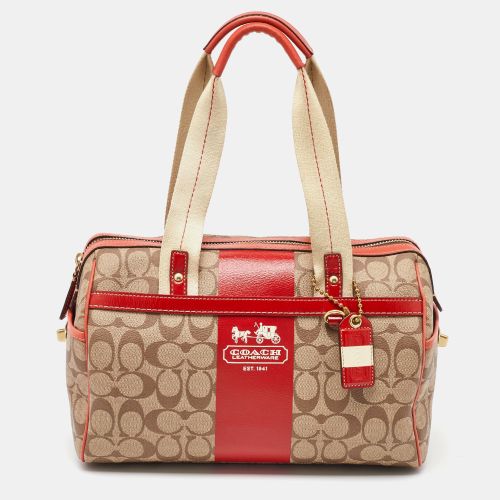 Orange Signature Coated Canvas and Leather Duffel Bag - Coach - Modalova