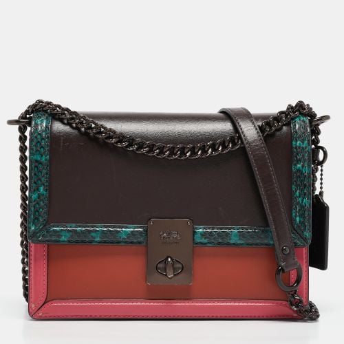 Leather and Snakeskin Hutton Shoulder Bag - Coach - Modalova