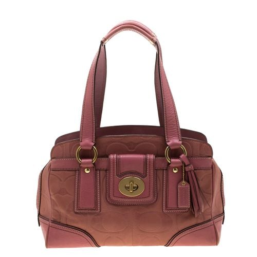 Leather Pocket Turnlock Satchel - Coach - Modalova