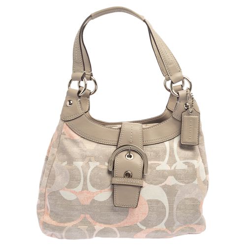 Tri Color Signature Fabric and Leather Hobo - Coach - Modalova