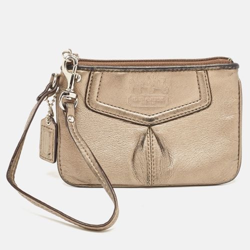 Leather Zip Wristlet Clutch - Coach - Modalova