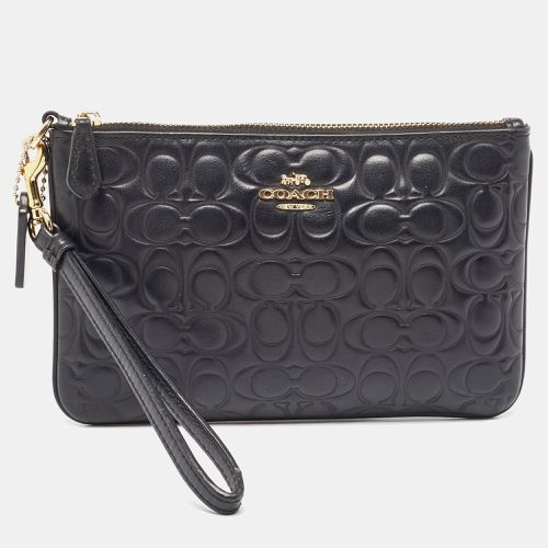 Signature Embossed Leather Wristlet Pouch - Coach - Modalova