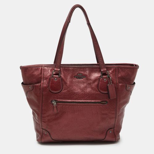 Coach Metallic Leather Zip Tote - Coach - Modalova