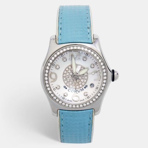 Mother Of Pearl Stainless Steel Diamond Bubble 39.151.47 Women's Wristwatch 36 mm - Corum - Modalova