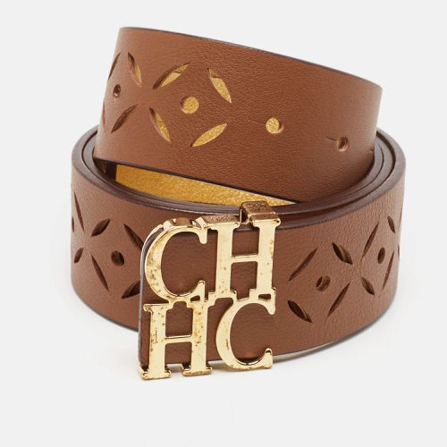 Lasercut Leather Logo Waist Belt 90CM - Carolina Herrera - Modalova