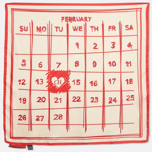 CH /Red Valentine's Day Calendar Print Scarf - Carolina Herrera - Modalova