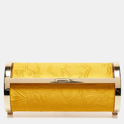 Mustard Satin Insignia Metropolitan Clutch - Carolina Herrera - Modalova