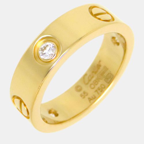 K Gold and Diamond Love Band Ring EU 55 - Cartier - Modalova