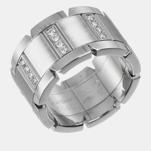 K Gold and Diamond Tank Francaise Band Ring EU 51 - Cartier - Modalova