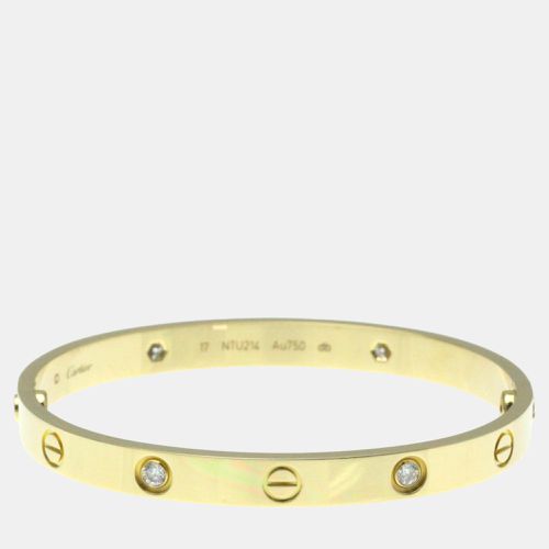 K Gold and Diamond Love Bangle Bracelet - Cartier - Modalova