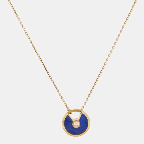 Amulette De Lapis Lazuli Diamond 18k Gold Small Model Necklace - Cartier - Modalova