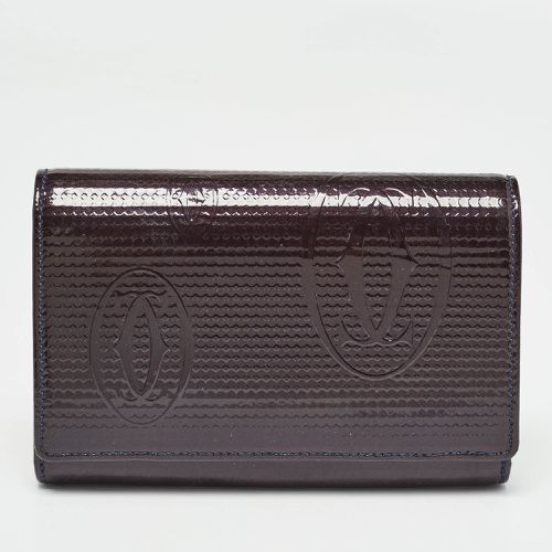 Plum Leather Happy Birthday French Wallet - Cartier - Modalova