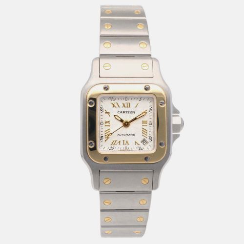 K Yellow Gold Stainless Steel Santos Galbee 2423 Automatic Women's Wristwatch 24 mm - Cartier - Modalova