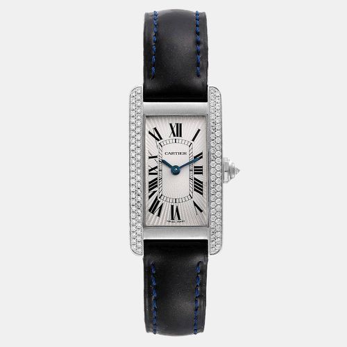 Diamonds 18K White Gold Tank Americaine WB701851 Women's Wristwatch 19 mm - Cartier - Modalova