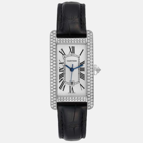 Tank Americaine White Gold Diamond Ladies Watch 2490 22.0 mm x 41.0 mm - Cartier - Modalova