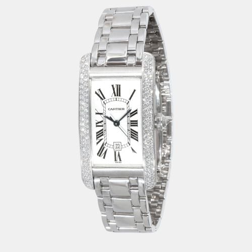 K White Gold Tank Americaine WB7026L1 Automatic Women's Wristwatch 22 mm - Cartier - Modalova