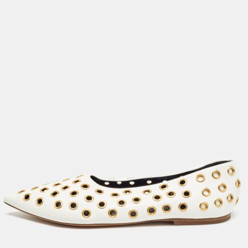 Off- Leather Eyelet Detail Ballet Flats Size 39.5 - Celine - Modalova