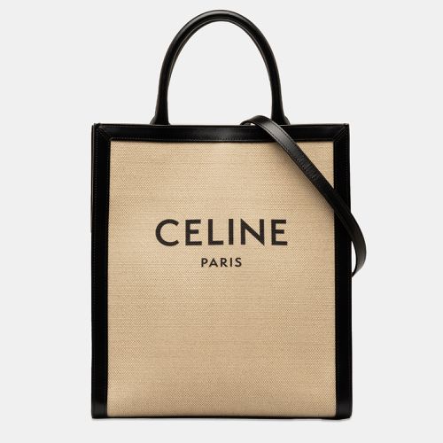 Black/ Canvas Medium Vertical Cabas Tote Bag - Celine - Modalova