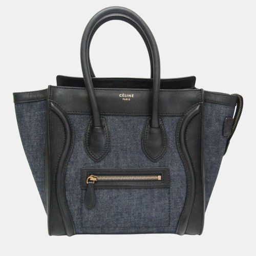 Leather and Denim Micro Luggage Satchel - Celine - Modalova