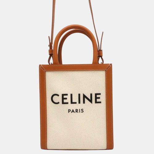 Brown Canvas Leather Size Mini Vertical Cabas bag - Celine - Modalova