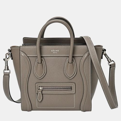 Drummed Calfskin Suri (Greige) Nano Luggage - Celine - Modalova