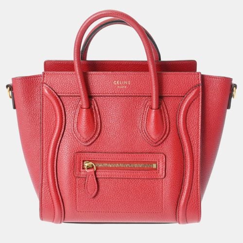 Drummed Calfskin Nano Shopper Luggage Handbag - Celine - Modalova