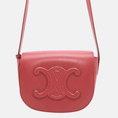 Lipstick Calf Leather Folco Cuir Triomphe Shoulder Bag - Celine - Modalova