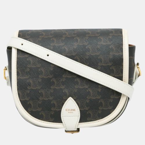 Medium Triomphe Coated Canvas Folco Crossbody - Celine - Modalova