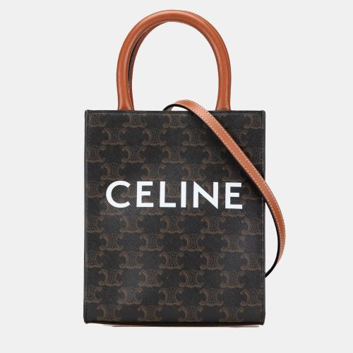 Mini Triomphe Coated Canvas Vertical Cabas Satchel - Celine - Modalova