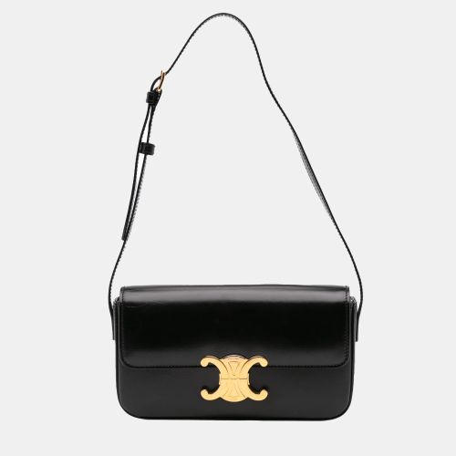 Shiny Calfskin Triomphe Claude Shoulder Bag - Celine - Modalova