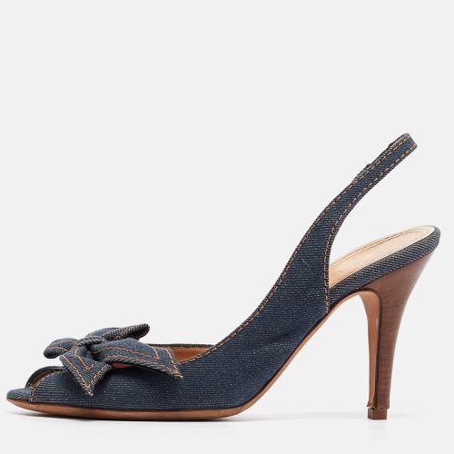 Denim Bow D'orsay Slingback Sandals Size 38 - Celine - Modalova