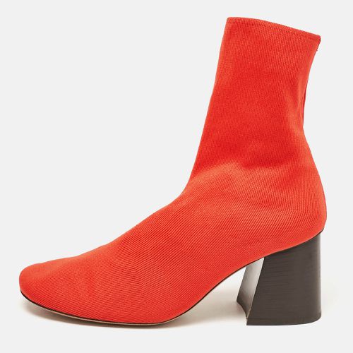 Stretch Knit Fabric Sock Block Heel Ankle Boots Size 39.5 - Celine - Modalova