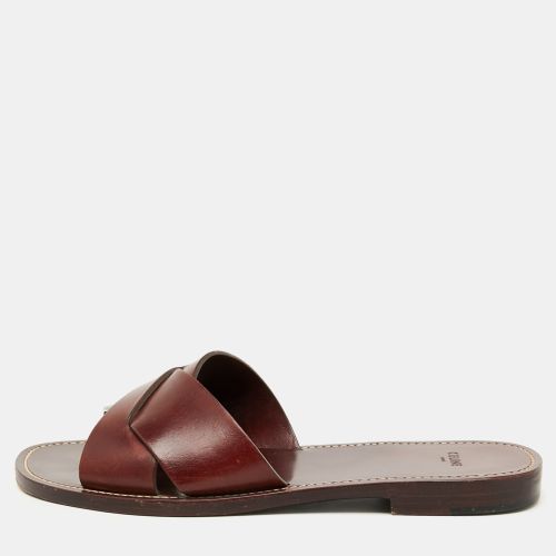 Leather Flat Slide Sandals Size 40 - Celine - Modalova
