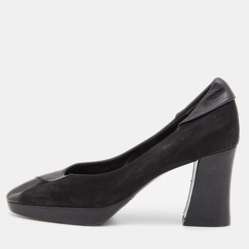 Leather and Suede Block Heel Pumps Size 35.5 - Celine - Modalova