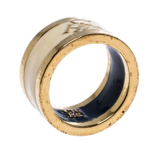 Enamel Gold Tone Band Ring Size 52 - CH Carolina Herrera - Modalova