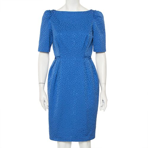 Embossed Cotton Sheath Dress M - CH Carolina Herrera - Modalova