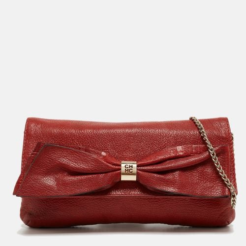 Monogram Leather Bow Chain Clutch - CH Carolina Herrera - Modalova