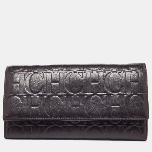 Monogram Embossed Leather Trifold Clutch - CH Carolina Herrera - Modalova