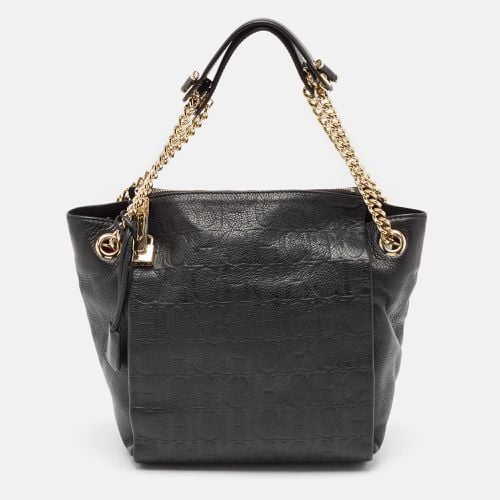 Monogram Embossed Leather Zip Chain Shoulder Bag - CH Carolina Herrera - Modalova