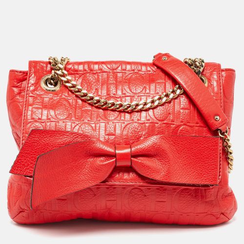 Monogram Embossed Leather Audrey Shoulder Bag - CH Carolina Herrera - Modalova